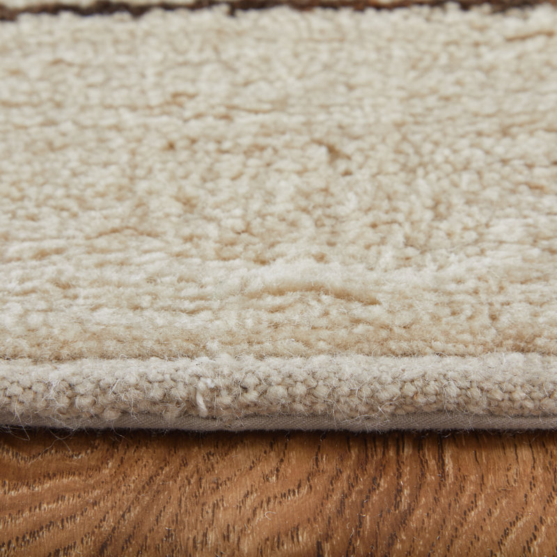 Agape Modern Abstract Ivory Area Rug, Rectangle 5'6" x 8'6"