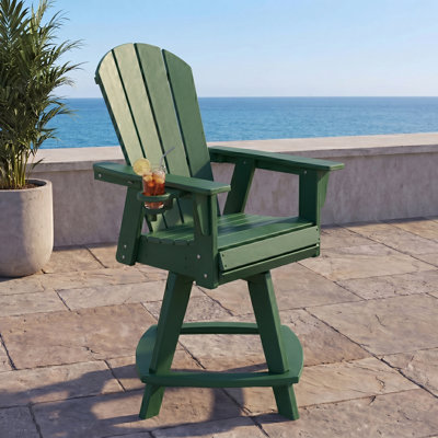 Chaise de comptoir pivotante avec porte-gobelet Adirondack
