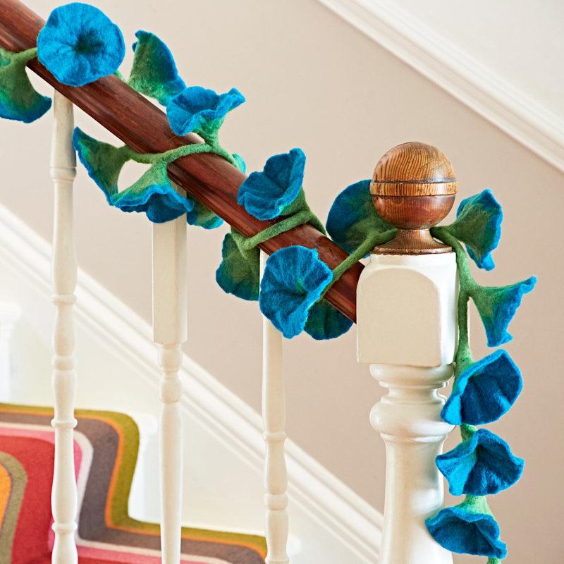 Felt Flower Garland, Turquoise