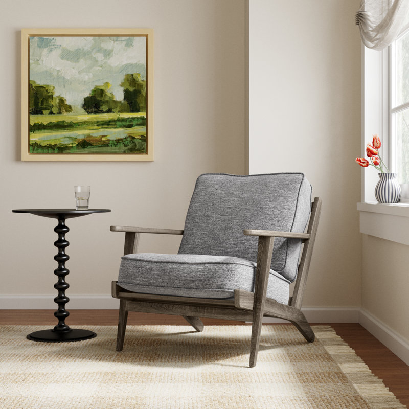 Roxy Upholstered Armchair, Frost Gray 100% Polyester