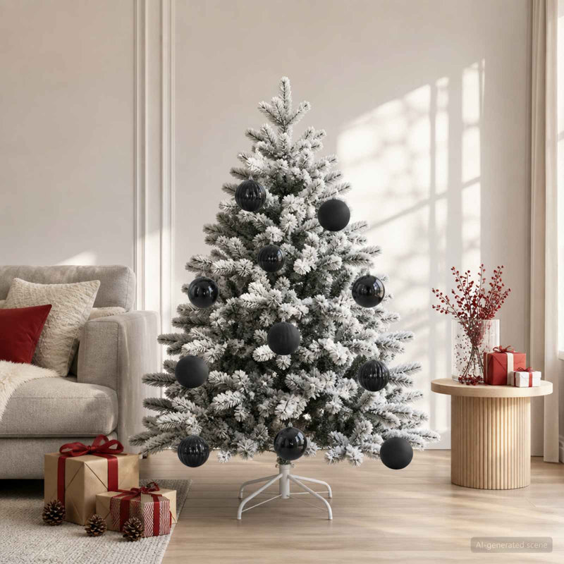 Christmas Ball Set Plastic Christmas Ball Ornaments, Ø 25 cm (3 pcs), Black