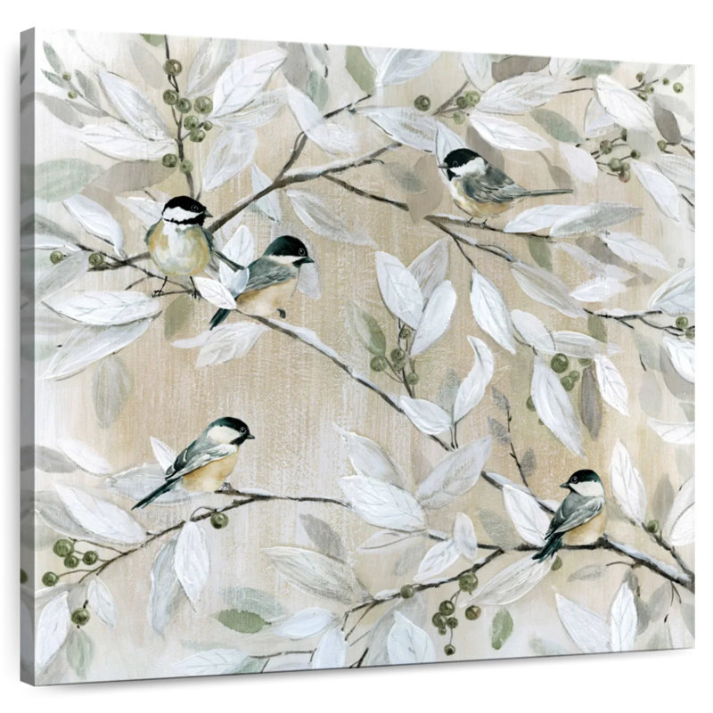 Spring Chickadees, 24" H x 24" W