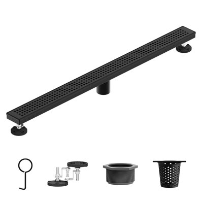 36 In. Shower Drain With 2-In-1 Tile Insert Panel Stainless Steel Linear Drain For Fast Drainage