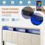 Upholstered Lift Up Storage Bed Frame with LED Lights and Charging Station, Platform Bed, No Box Spring Needed-118619653