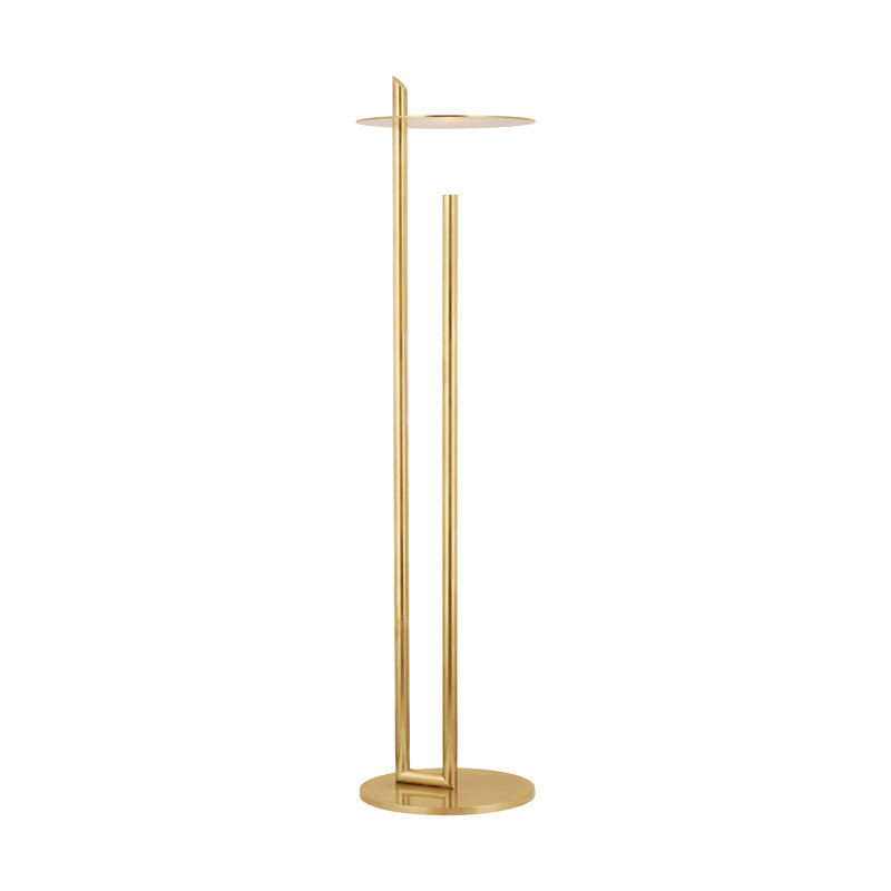 Kelly Wearstler Fielle 1-light LED large floor lamp in natural brass finish, Hand Rubbed Antique Brass