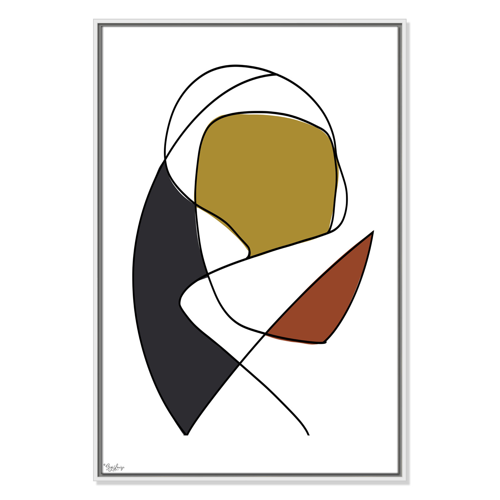 Paige "Abstract Tribeca 3" Print, 37.5" H x 25.5" W x 2" D, White