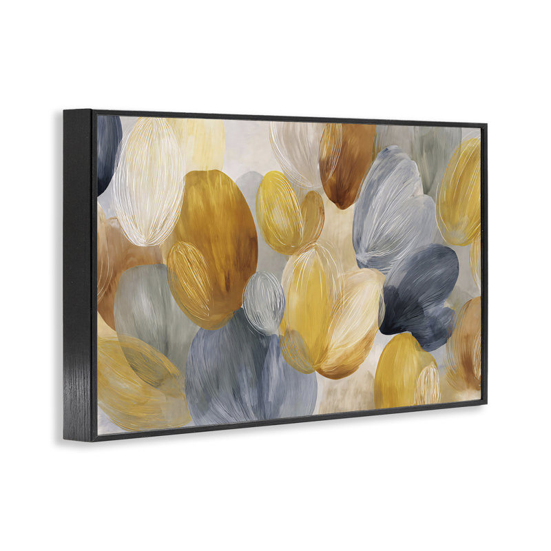 Giclée encadrée de formes chaleureuses et oblongues, design par Jacky Ngan, H 16 po x l 24 po