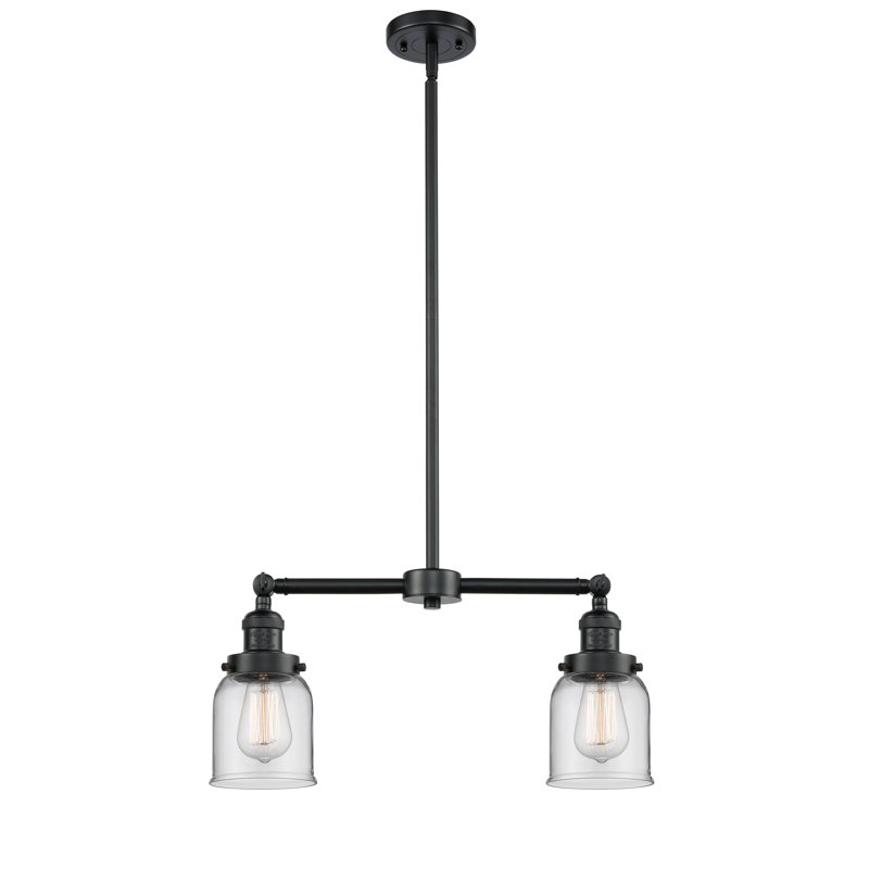 Bell - 2 Light 21" Island Light, No Bulb Included, Oil Rubbed Bronze, Clear
