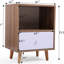 Ensemble de 2 tables de chevet, table de chevet avec tiroir et tablette Mid-Century