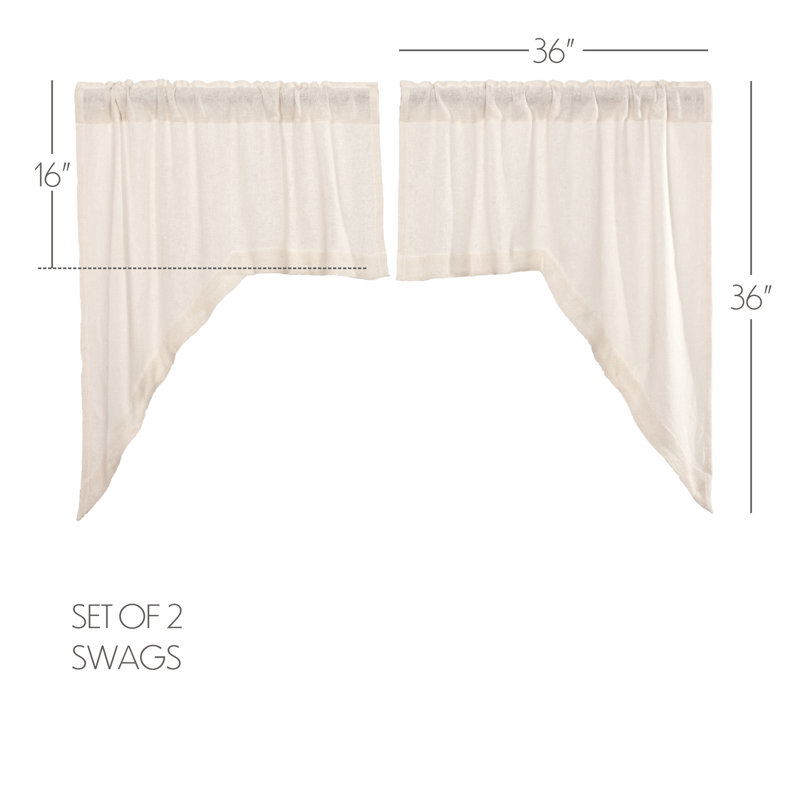 Alcala Cotton Swag Window Valance, Antique White
