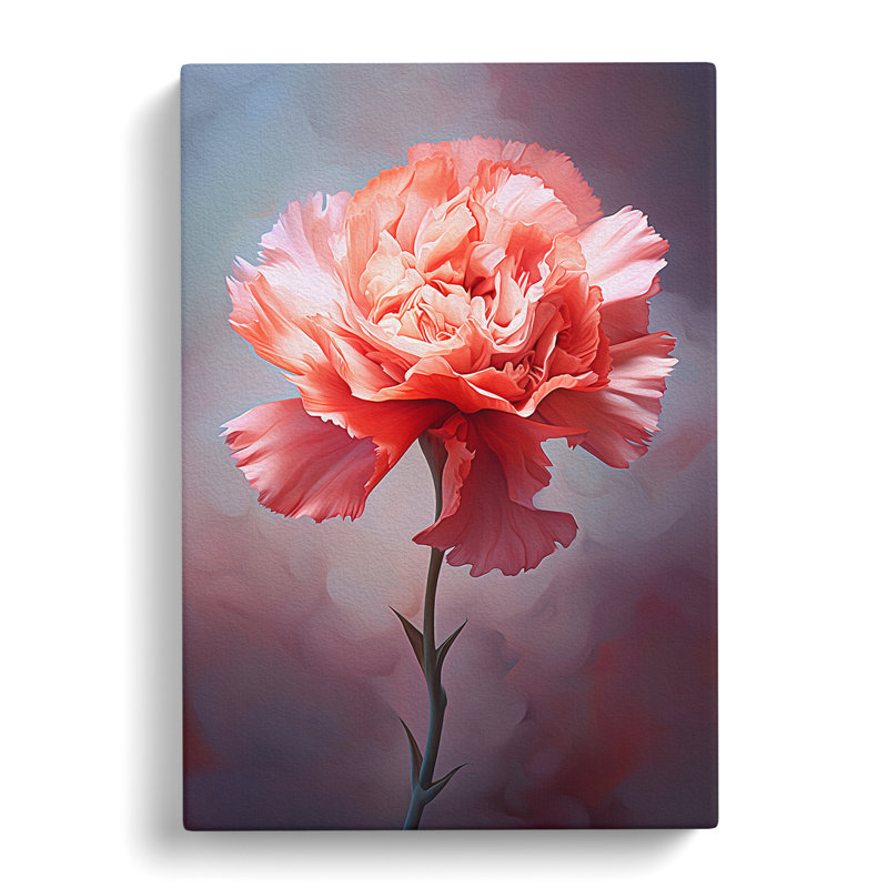 Carnation Flower Digital No.2 - Wrapped Canvas, 76cm H x 50cm W x 3cm D
