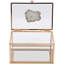 Rectangular Glass Jewellery Box in Gold with Agate Crystal