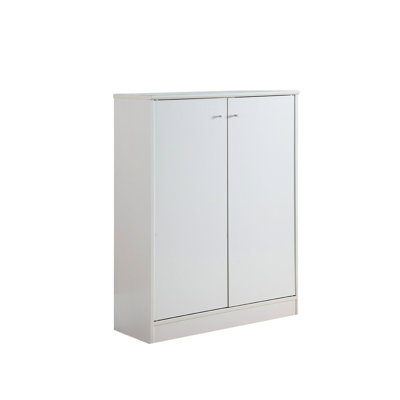 White Shoe/storage Cabinet With Five Shelves And Two Doors, Home Clutter Control For Attracting