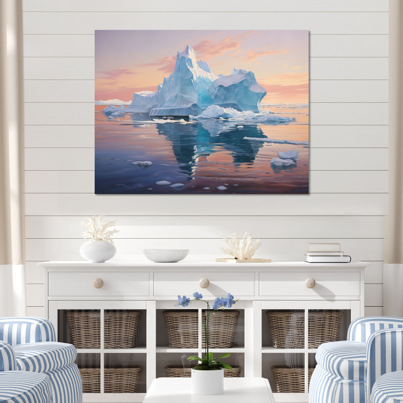 Iceberg bleu gelé sérénité, H 30 po x l 40 po x P 1,5 po, Toile tendue