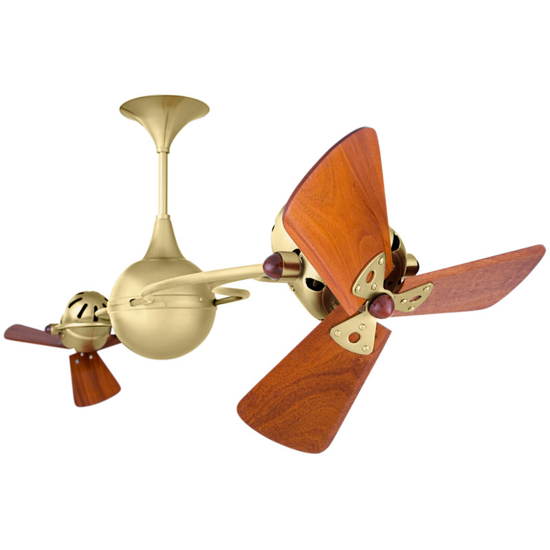 62" Italo Ventania 3 Blade Ceiling Fan, Brushed Brass