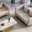 Ensemble de canapés de réception modernes et modernes de style affaires: 3 places + 2 places + 2 chaises simples + table basse rectangulaire