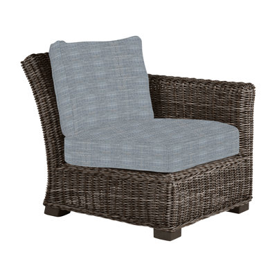 Canapé modulaire rustique tissé à droite - noyer noir