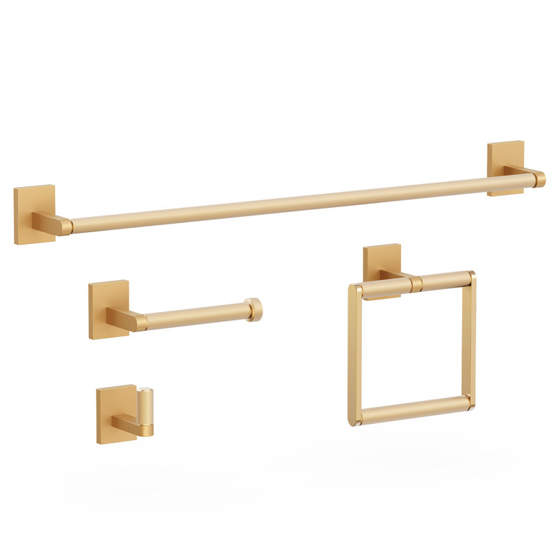 4 - Piece Bathroom Hardware Set, Gold