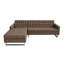 Canapé modulaire Sloan - Moderne faisant face à l'accoudoir GAUCHE avec dossier capitonné, chaise longue, pieds en acier inoxydable - Canapé modulaire brun-23211591-32253624