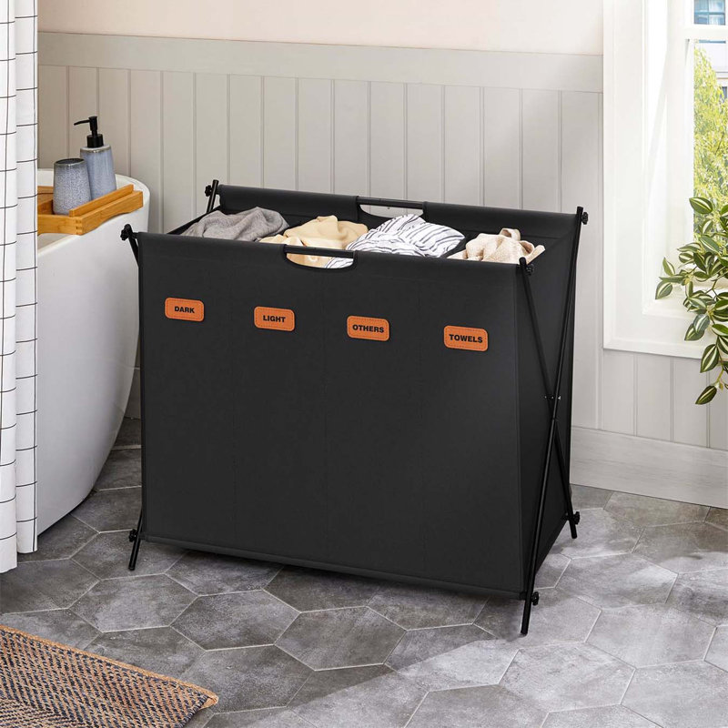 Bhargava Laundry Hamper with Handles, Black