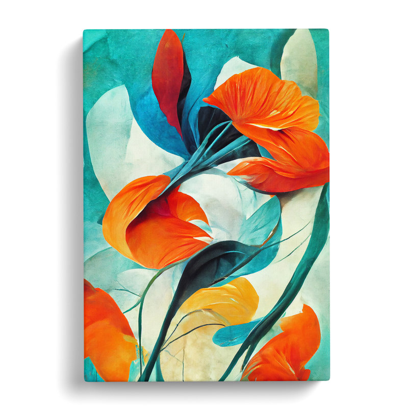XC1022-1786X Delicate Abstract Floral No.1 - Wrapped Canvas Print, 60cm H x 40cm W x 3cm D