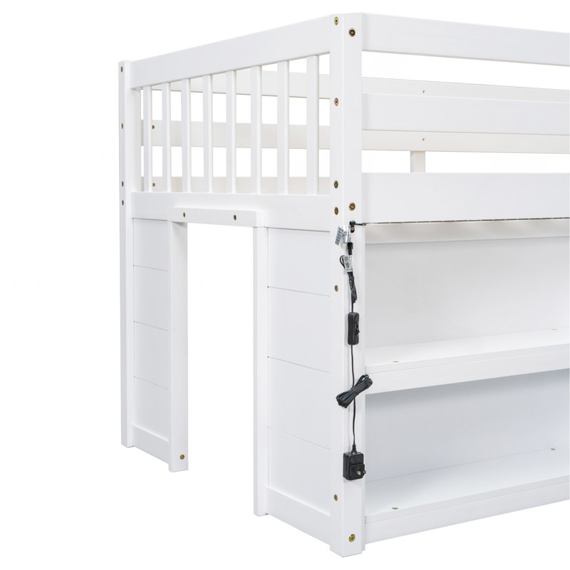 Lit mezzanine multifonctionnel avec rangement et salle de jeux pour enfants