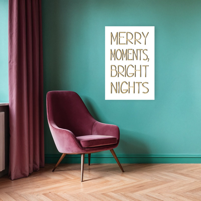 Merry Moments Bright Nights Elegant Minimalist Abstract Wall Art Print by Martina - Wrapped Canvas Print