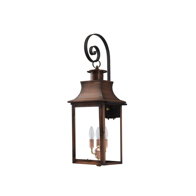 Gravette Hardwired Outdoor Lantern, 3 Lights, 35.5" H x 12.75" W x 14" D