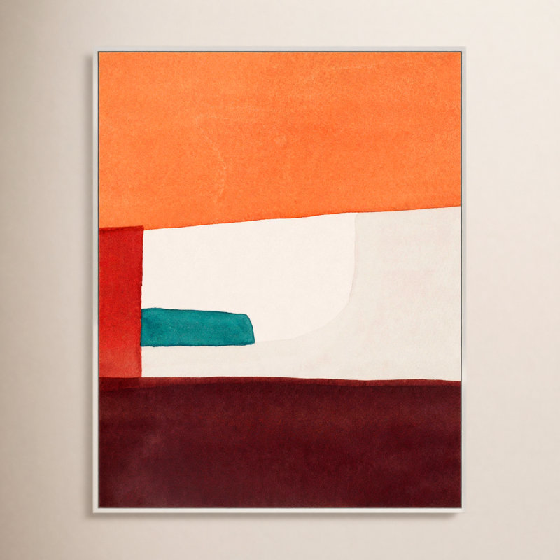 Red Undertones Print by Julia Balfour, 25" H x 20" W x 1.25" D, White Picture Framed Canvas
