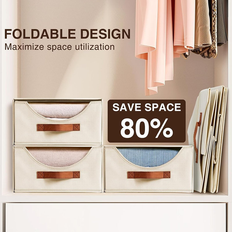 Tiroirs de rangement empilables en tissu, organisateur de placard pliable avec bacs coulissants pour chambre à coucher, salon et dortoir
