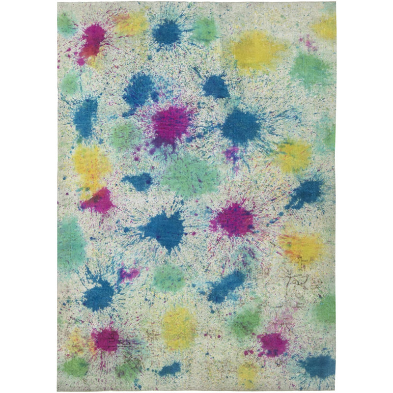 Modern One-of-a-Kind Rectangle 4'9" X 7' New Age Wool Area Rug in