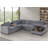 U-Shaped Upholstered Sectional with Sleeper Sofa, Console with USB & Chaise-1021908126