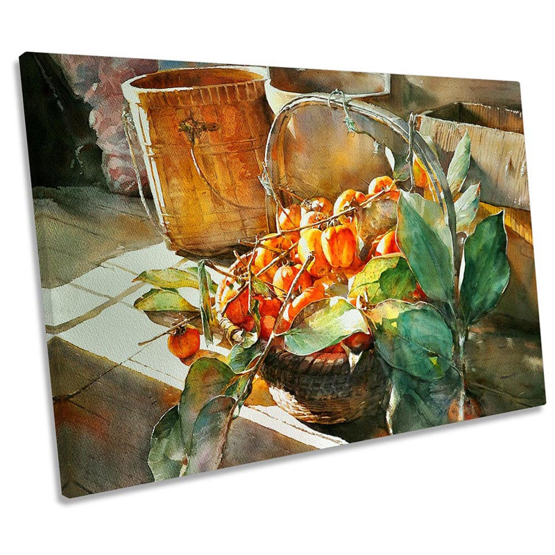 Basket Of Apples Still Life Framed - Wrapped Canvas Print, 81.3cm H x 121.9cm W x 4cm D