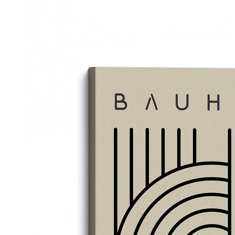 Impression sur toile monochrome Bauhaus Curves, H 30 po x l 20 po, Toile tendue, Ne s'applique pas