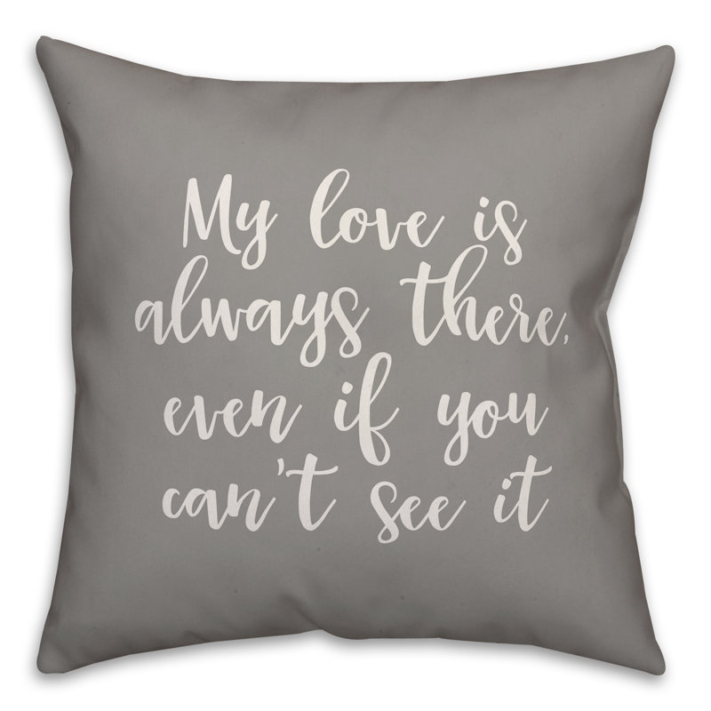  Coussin décoratif My Love is Always There, Gris, Housse de coussin