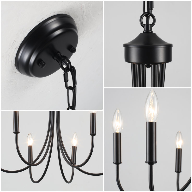 Burstyn 6 - Light Dimmable Candle Style Classic / Traditional Empire Modern Farmhouse Chandelier for Living Room kitchen Island Foyer