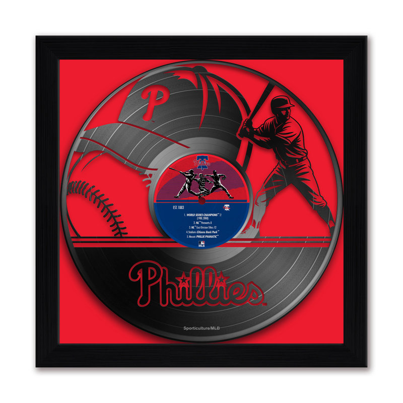Disque vinyle des Phillies de Philadelphie (MLB), impression encadrée 13" x 13"., LMB Phillies de Philadelphie