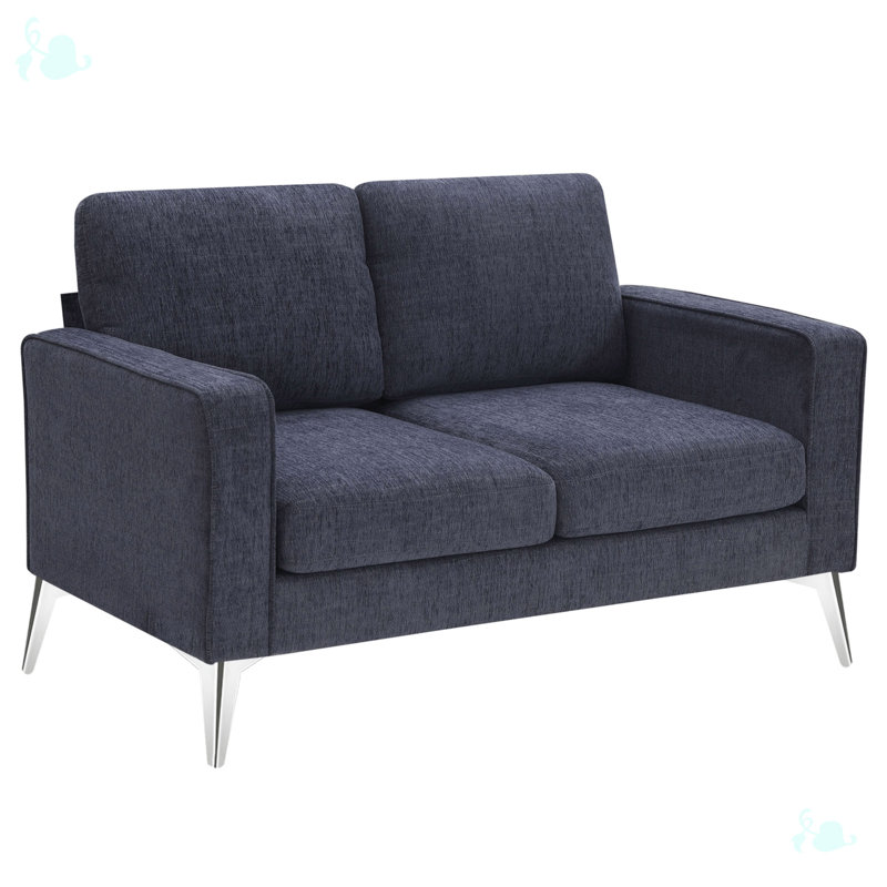 3-Piece Sofa Sets Upholstered Couches Sets, Blue/Gray Fabric