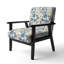 Motif floral blanc et bleu - fauteuil de ferme rembourré, chaise d'appoint bleue