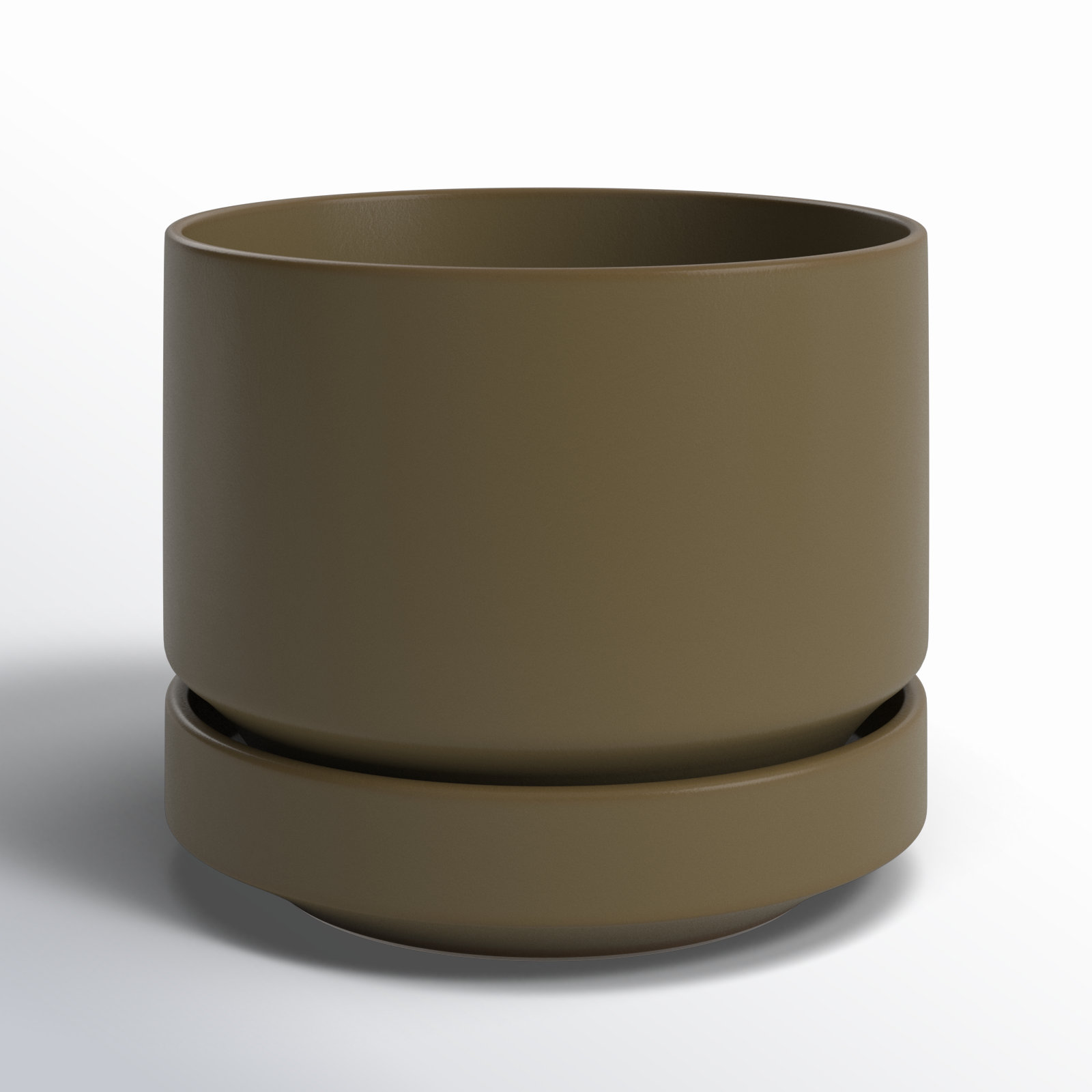 Byer 10" Ceramic Pot Planter, 4.25" H x 5" W x 5" D, Olive