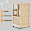 Villa pour chat 47 "en bois avec poteau à griffes et roues, cage pour chat avec porte de secours 47" Daquian