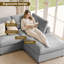 Canapé modulaire en chenille modulaire de 128 po en forme de U avec 2 repose-pieds mobiles-1278157686