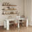 8-Seat Extendable Rectangular Dining Table, Crisp White Melamine-Finished MDF, Modern Storage Design