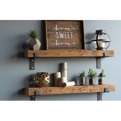 Chumbley 2 Piece Solid Wood Bracket Shelf