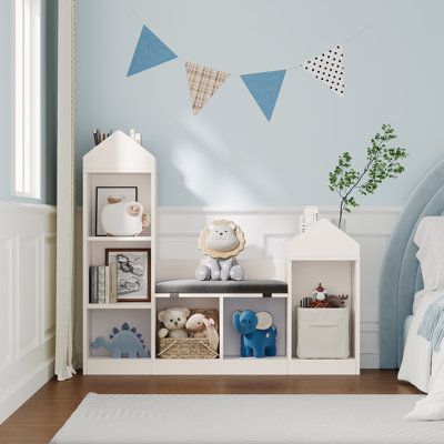 Kids Bookshelf,children Bookcase 6-cubby Toy Storage Organizer