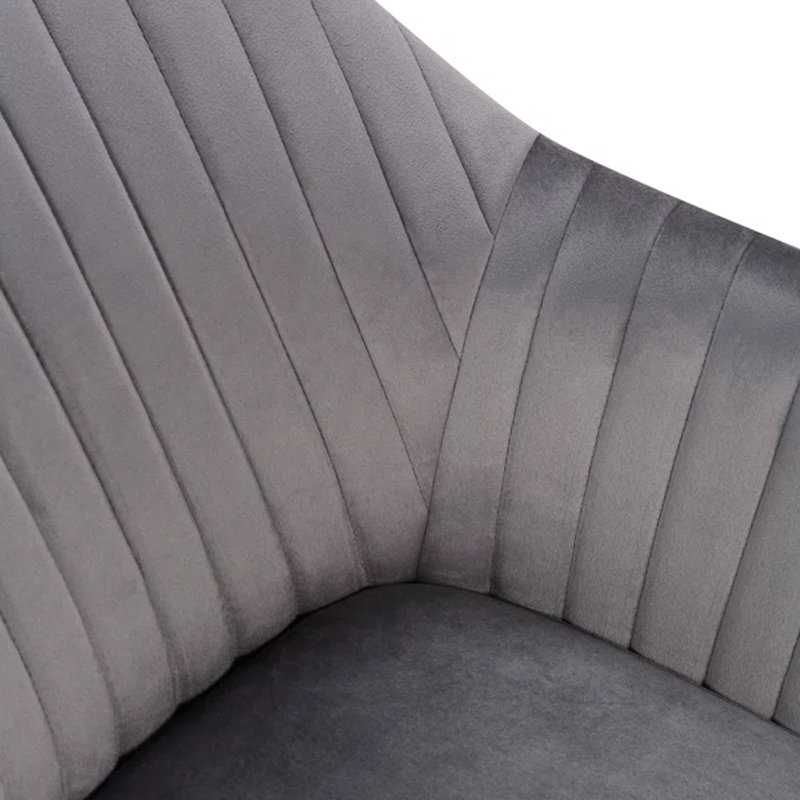 Mirakel 47cm H Velvet Upholstered Armchair, Dark Grey