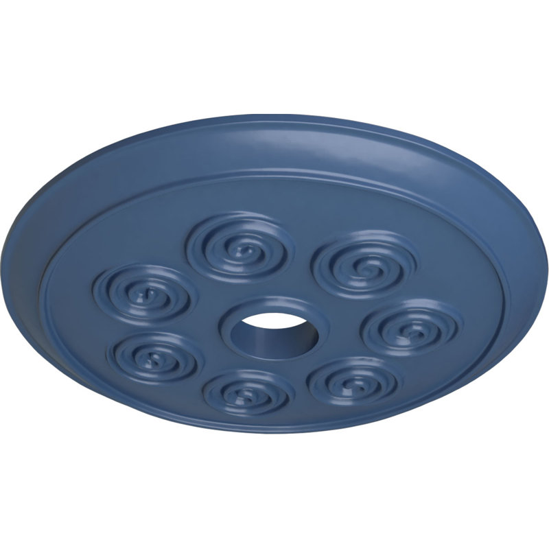 Endurathane Spiral Ceiling Medallion, 25 1/4"OD x 4"ID x 2"P (Fits Canopies up to 4"), Hand-Painted Americana Finish