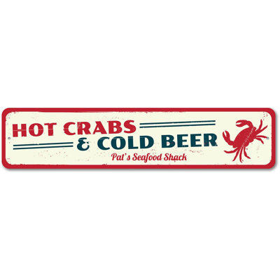 Hot Crabs & Cold Beer Aluminum Sign