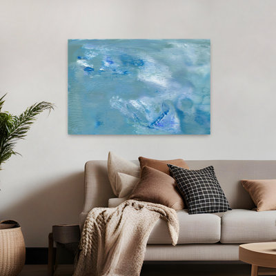 Fluid Blue Abstract Contemporary Modern Ocean Landscape Wall Art