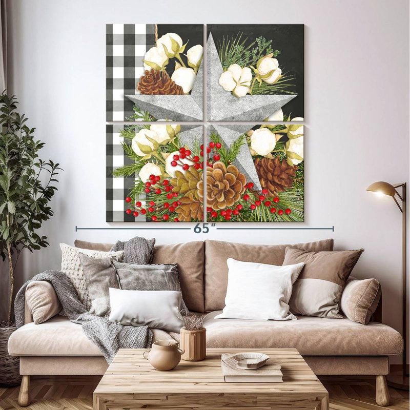 Lelend Gingham Balls II, 50" H x 50" W